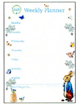Peter Rabbit, Blue A4 Weekly Planner
