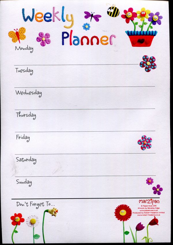 Marzipan Garden A4 Weekly Planner