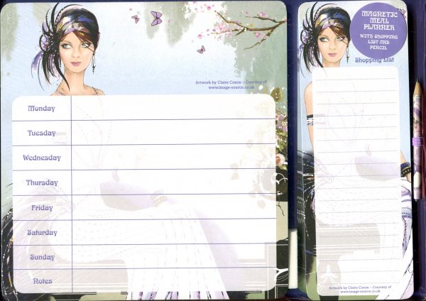 Claire Coxon Art Deco Magnetic Meal &  Shopping Planner
