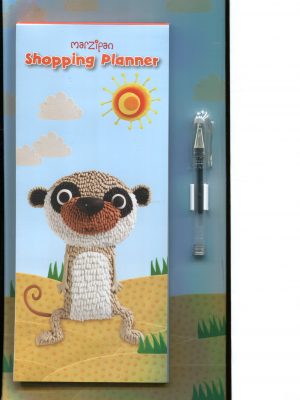 Marzipan Meerkat Magnetic Shopping Planner with pen