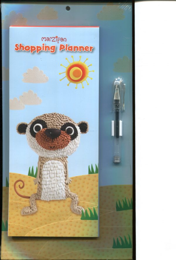 Marzipan Meerkat Magnetic Shopping Planner with pen