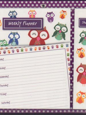 Owls Magnetic meal & shopping Planner