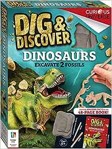 Dig & Discover Dinosaurs Kit | Excavate 2 Fossils | Educational Science Kits for Kids | Learn about Fossils for Age 6 to 12 Years | STEM Home Learning
