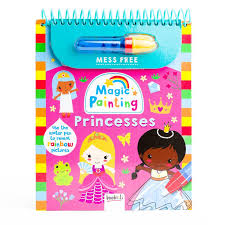 Bookoli | Princesses Magic Painting Book | Water Colouring Book for Children | Travel Toy for Toddlers | Mess Free Colouring