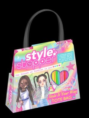 Bookoli | Stylestopper Style and Carry Tote - Style It Your Way Tote Bag | Includes Colouring Pencils and Holofoil Stickers